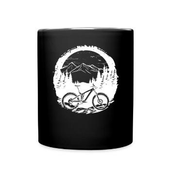 Mountain Biking Sketch - Full Colour Mug - black - Front