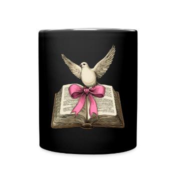 Kokette Bogen Christlicher Pastor Bibel Taube Mama - Tasse einfarbig - Schwarz - Vorne