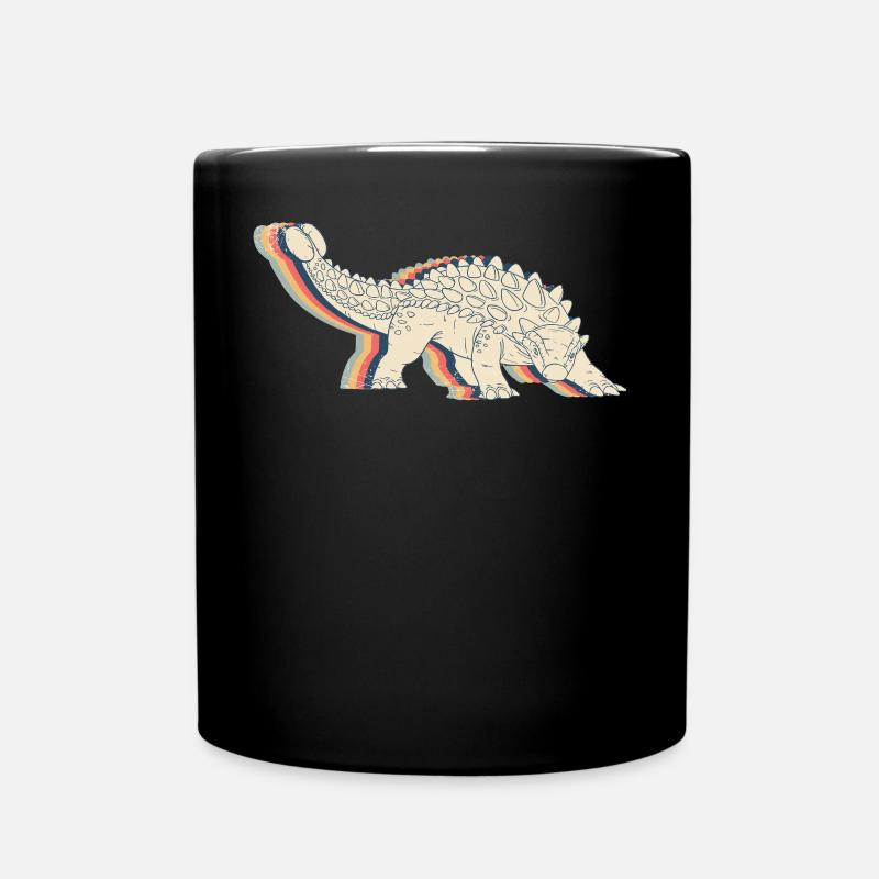 Ankylosaurus Dinosaurier Retro Line Art - Tasse einfarbig - Schwarz