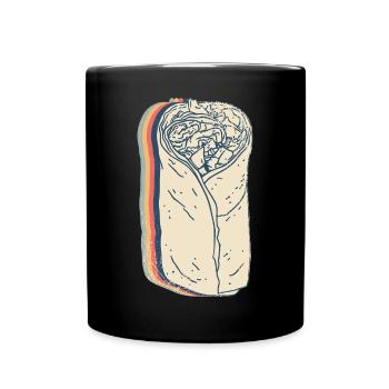 Burritos Mexican Food Retro Line Art - Full Colour Mug - black - Front
