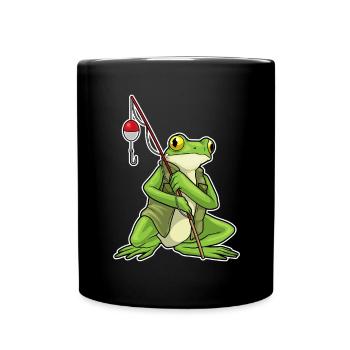 Canne à pêche Pêcheur Pêcheur Grenouille Canne à pêche - Mug uni - noir - Devant