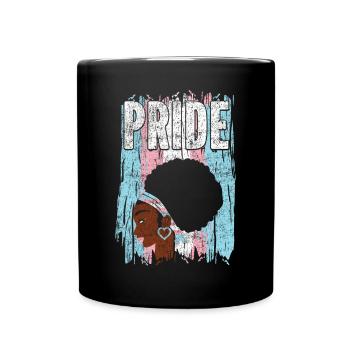 Transgender Trans LGBT Pride - Full Colour Mug - black - Front