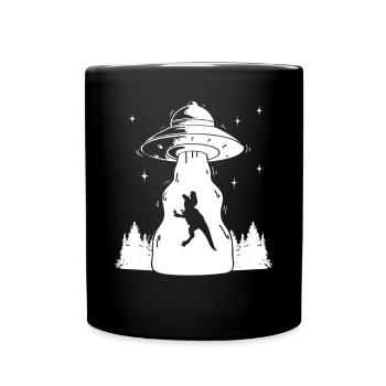 Funny Ufo Dinosaur Funny Dino - Full Colour Mug - black - Front