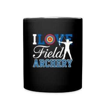 I Love Field Archery Silhouette Target - Full Colour Mug - black - Front