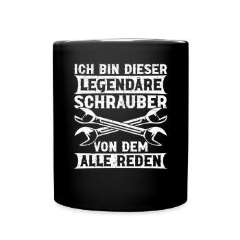 Automechaniker Kfz Techniker Fahrzeugreparatur - Tasse einfarbig - Schwarz - Vorne