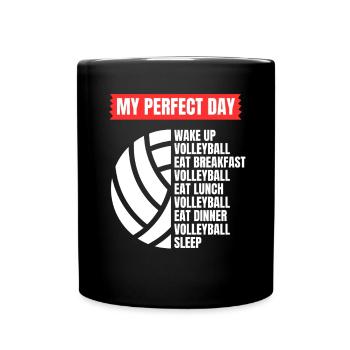 Lustiger Volleyball Spruch Volleyballer - Tasse einfarbig - Schwarz - Vorne