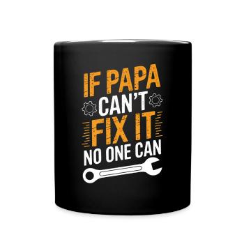 Lustiger Papa Heimwerker Spruch Vate - Tasse einfarbig - Schwarz - Vorne