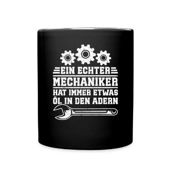 Automechaniker Kfz Techniker Fahrzeugreparatur - Tasse einfarbig - Schwarz - Vorne