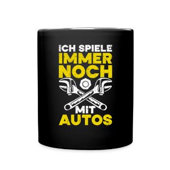 Automechaniker Kfz Techniker Fahrzeugreparatur - Tasse einfarbig - Schwarz - Vorne