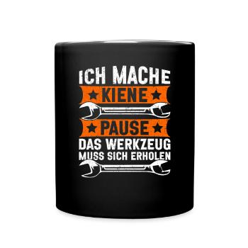 Automechaniker Kfz Techniker Fahrzeugreparatur - Tasse einfarbig - Schwarz - Vorne
