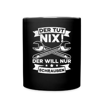 Automechaniker Kfz Techniker Fahrzeugreparatur - Tasse einfarbig - Schwarz - Vorne