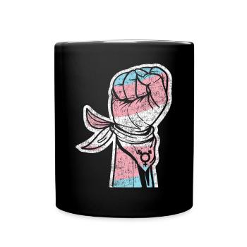Transgender Trans LGBT Pride - Full Colour Mug - black - Front