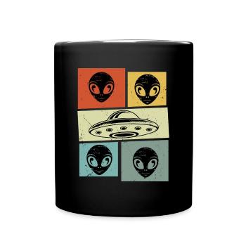 Alien Ovni Rétro Vintage - Mug uni - noir - Devant