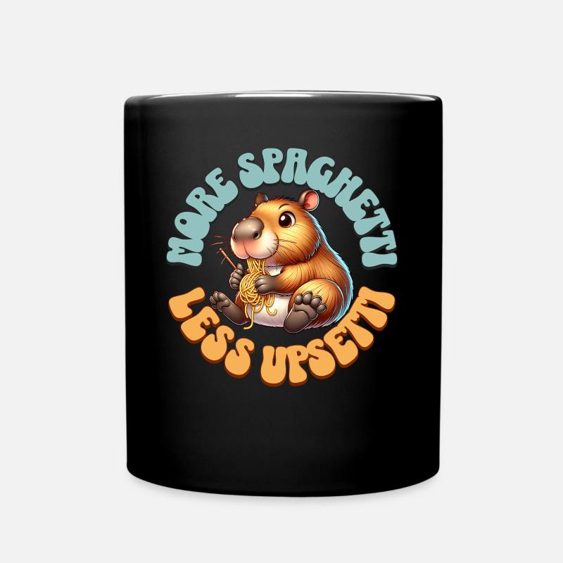 More Spaghetti Less Upsetti - Tasse einfarbig - Schwarz
