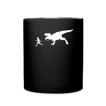 Dino T-rex walk Dino Lover Cute Dinosaur - Full Colour Mug - black - Front