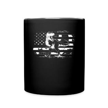 Dinosaur US Flag Dinosaur T-Rex Dino - Tasse einfarbig - Schwarz - Vorne
