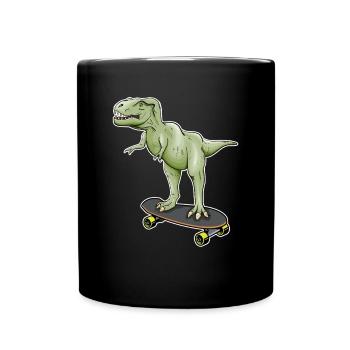 Dinosaur Skateboarding T-Rex Dino Dinosaur - Tasse einfarbig - Schwarz - Vorne