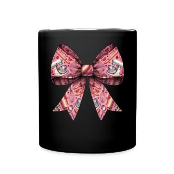 Coquette Bogen Backen Bäcker Muster Mom Mothers - Tasse einfarbig - Schwarz - Vorne