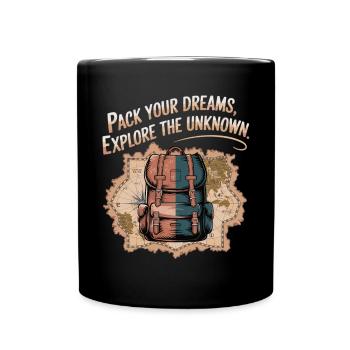 Grab dreams, experience adventures - Full Colour Mug - black - Front
