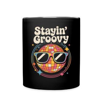Boule disco colorée avec lunettes de soleil - Mug uni - noir - Devant