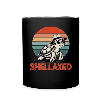 Motif de tortue effrayante pour les vacances - Mug uni - noir - Devant