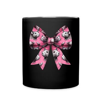 Coquette Bow Rat Mouse Pattern Mom Mothers Day - Full Colour Mug - black - Front