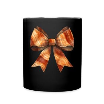 Coquette Bow Bacon Strips Schweinefleisch Mom - Tasse einfarbig - Schwarz - Vorne