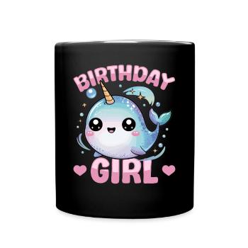 Narwhal Chibi Kawaii - Tasse einfarbig - Schwarz - Vorne