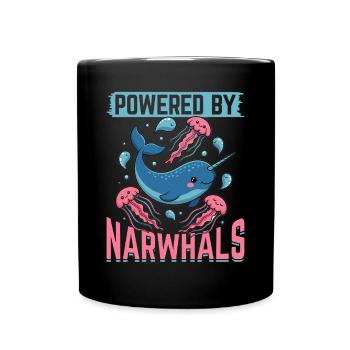 Narwhal Chibi Kawaii - Tasse einfarbig - Schwarz - Vorne
