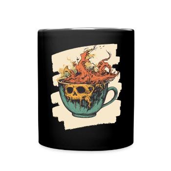 Kaffee Coffee Kaffeeliebhaber - Tasse einfarbig - Schwarz - Vorne