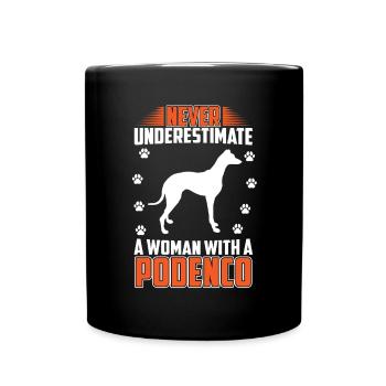 Podenco Greyhound Woman with Podenco - Full Colour Mug - black - Front