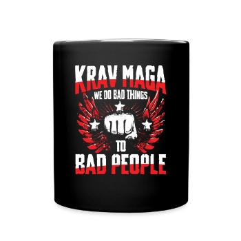 Krav Maga: We Do Bad Things To Bad People - Full Colour Mug - black - Front