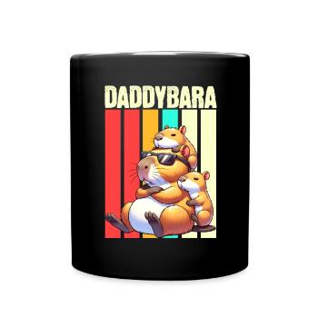 Daddybara Capybara Vater Papa - Tasse einfarbig - Schwarz - Vorne