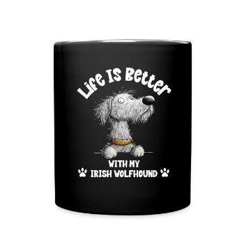 Irish Wolfhound Cartoon Dog Dog Breed - Mug uni - noir - Devant