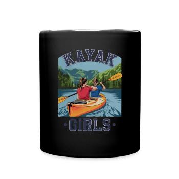 Kayak Girls Nature Adventure for Water Sports - Full Colour Mug - black - Front