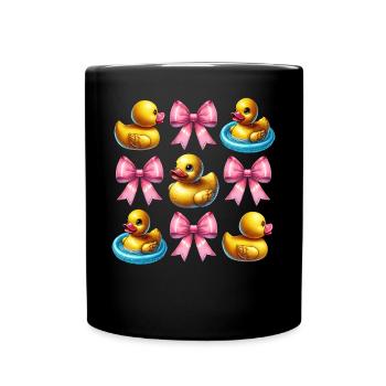 Coquette noeud en caoutchouc Ducky Ducky Maman Fête des mères - Mug uni - noir - Devant