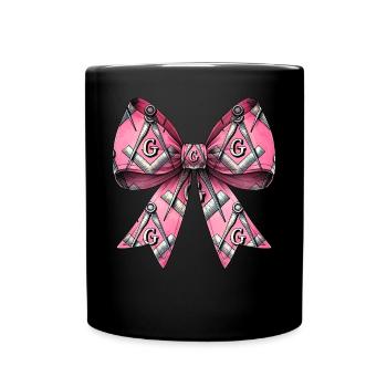 Coquettish Bow Masonic Symbols Freemasonry Mom - Full Colour Mug - black - Front