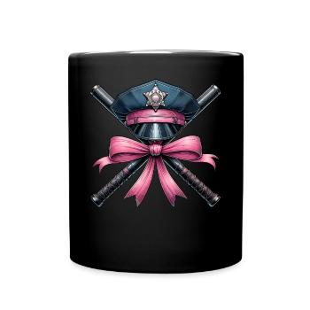 Coquette Bow Agent correctionnel Chapeau Bâton - Mug uni - noir - Devant