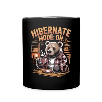 Ours réfrigéré avec cheminée et thé - Mug uni - noir - Devant