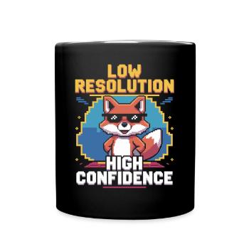 Retro-Fuchs mit Selbstbewusstsein für Gamer - Tasse einfarbig - Schwarz - Vorne