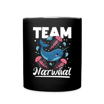 Narwhal Chibi Kawaii - Tasse einfarbig - Schwarz - Vorne