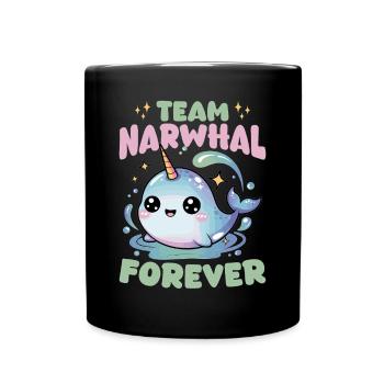Narwhal Chibi Kawaii - Tasse einfarbig - Schwarz - Vorne