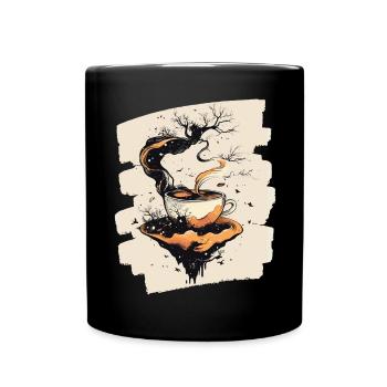 Kaffee Coffee Kaffeeliebhaber - Tasse einfarbig - Schwarz - Vorne