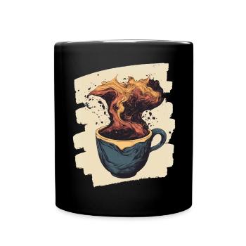 Kaffee Coffee Kaffeeliebhaber - Tasse einfarbig - Schwarz - Vorne