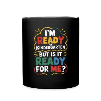 Funny Kindergarten Saying KiTa Humor - Full Colour Mug - black - Front