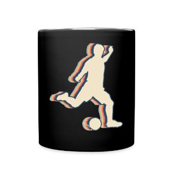 Kickball Player Team Trainer Coach Retro - Full Colour Mug - black - Front
