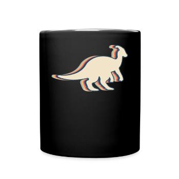 Parasaurolophus Dinosaurier Retro Line Art - Tasse einfarbig - Schwarz - Vorne