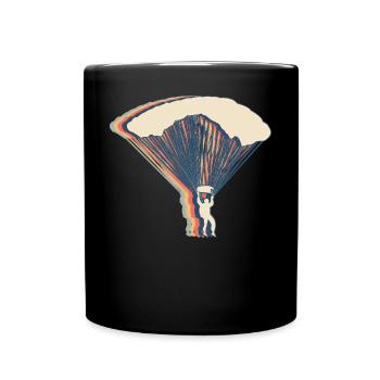 Paragliding Paragliding Parachute Retro - Full Colour Mug - black - Front