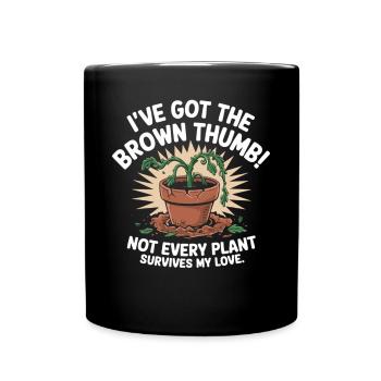 Chemise d’humour tueur de plantes - Mug uni - noir - Devant