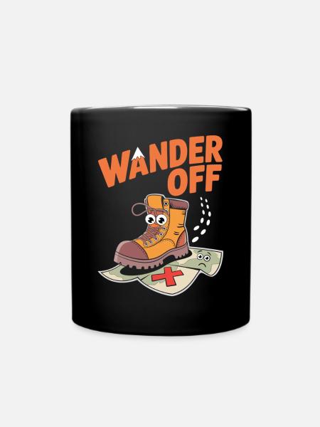 Wanderlust with humor - Full Colour Mug - black